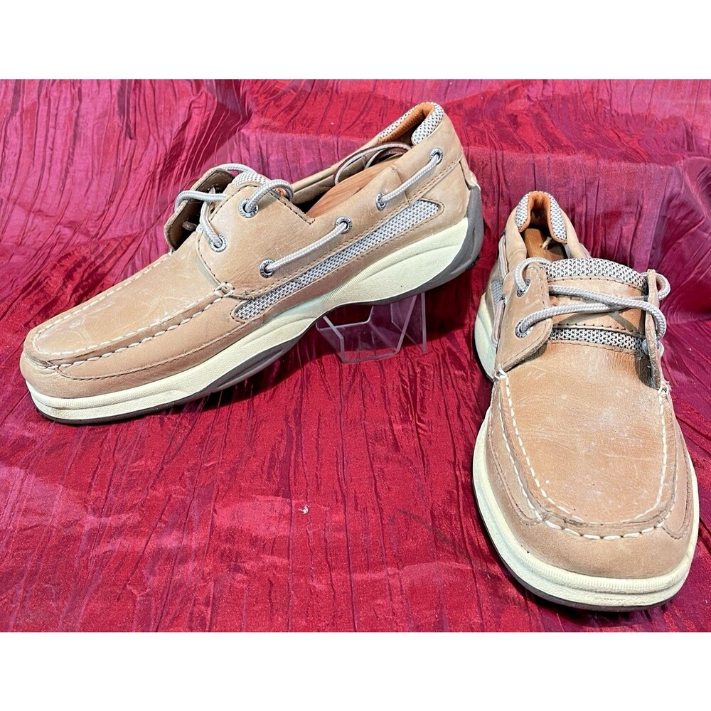 Mens Sperry Top-Sider Tan Leather Deck Boat Shoes sz 10M